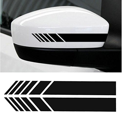 CVANU Car Rearview Mirror Strip Sticker Vinyl Racing Decal Emblem (Black) for Maruti Suzuki Ignis|B077WBLRZ1