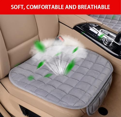 HSR Comfortable Ultra-Soft Memory Foam Car Seat Cover with Non-Slip Grip and Storage Pouch – Universal Fit, Car Seat Cover (Gray Front 1PC)|B0D1QB3MGS