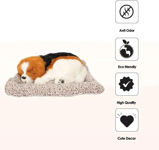 Sleeping Cute Dog Toy for Car Dashboard and Home Decor Car Interior Decoration Dog Decor Abs Sleeping Toy Auto Dashboard Ornaments Sleeping Dog On Carpet (Size: 15 cm)|B0FTWDDBBP