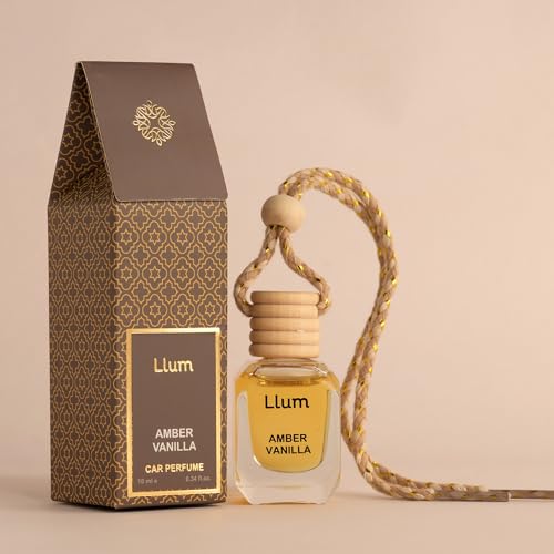 Llum Amber Vanilla Hanging Car Air Freshener |10ml, Pack of 1 |Luxury, Organic Toxin-Free Perfume |Interior Accessory for fresh Aroma |Long Lasting Fragrance, liquid|B0DDQ7C2VT