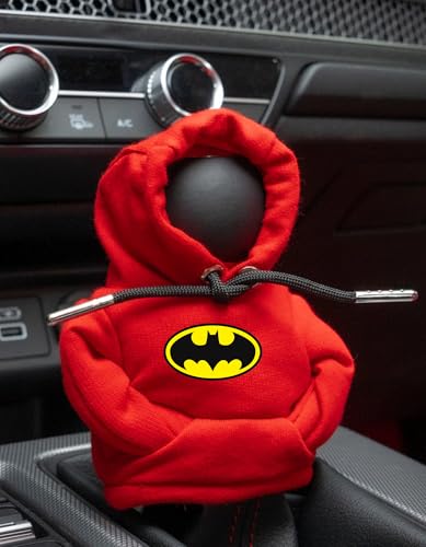 MOONSHINE Car Gear Shift Hoodie | Car Shifter Funny Sweater Superhero Theme Hoodie for Gearshift | Car Shifter Protector Decoration Accessories (Black) (RED Hello Kitty)|B0FPBDGZJQ