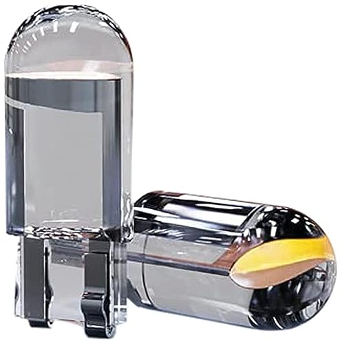 Sulfar T10-COB Universal Glass Enclosed T10 W5W LED Parking Light Super Bright White 6000K Light Interior Pilot License Plate Dome Indicator Lamp Bulb for Car Bike and Motorcycle (2W, White, 2 PCS)|B099RWVWN5