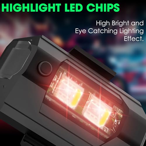 OTO2EYE Pack of 1 Aluminium Airplane Light (7 Colors) Waterproof Universal Warning Signal Blinker Led Strobe Rechargeable Safety Light for Bike Motorcycles Cars Bicycle Drones Helmet|B0DBRLZJHR