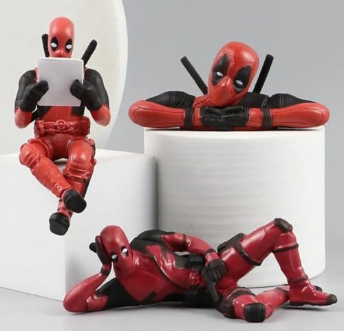 VRB Dec Deadpul 3 Pcs Car Dashboard Decoration Items,Car Decor Accessories for Dashboard,Miniature Toys, car Accessories,Decor,Dashboard. (3 pcs Set)|B0DVPY299R