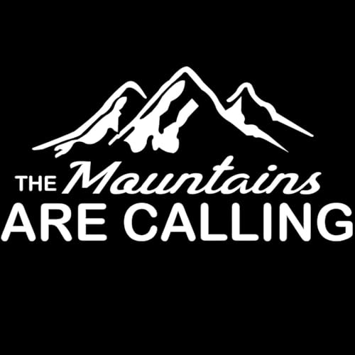 CVANU Pack of 2 The Mountains are Calling Car Self-Adhesive Exterior Sticker Decal for Cars Window| Hood Bumper (14.5cm X 7.2cm)_875|B0FNX33DF9