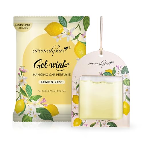 Aromahpure Gel Wink Hanging Car Perfume - Lemon Zest | Long-Lasting Gel Based Car Air Freshener | Car Accessories | Last Up to 30 Days|B0DNK4X229