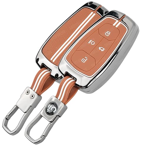 SHOPOFLUX Key Cover Compatible with Tata Nexon | Harrier | Safari | Altroz | Tigor | EV | Punch | Tiago EV Electric 4 Button Smart Key|B0FBMCJSWS