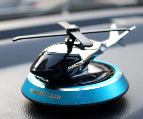 YOURKARTS.COM Car Dashboard Solar Helicopter Wings Rotating On Solar Power Giving Fresh, Drop Aroma With Plant Based Perfume (Blue, 200 G)|B09GTYJRVX