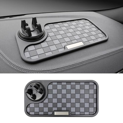 SARTE Car Dashboard Mat Anti-Slip Rubber Pad with Phone Holder Universal Non Slip Car Dashboard Sticky Adhesive Mat for Phones Sunglasses Keys(Black/Grey) Chess Design (Black/Grey)|B0DJK138SS