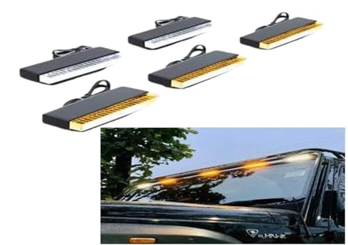 UBH Roof Marker LED Lights For Cars, Trucks, Or Suv 4 X 4 Thar (UFO) ((3AMBER, 2WHITE))|B0F7RCBB66