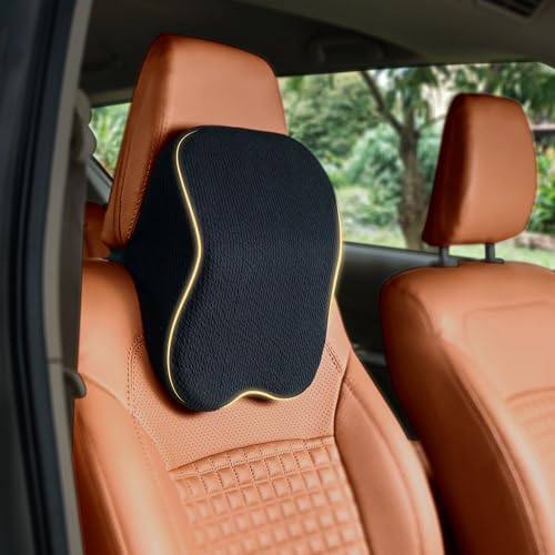 betterhood PosturePro Premium Car Neck Rest Pillow | Car Seat Headrest Pillow | Neck Support Cushion for Comfortable Rides | Memory Foam, Cotton Cover, Large Size | Orthopedic, Ergonomic (Black)|B0F4KK3WMP