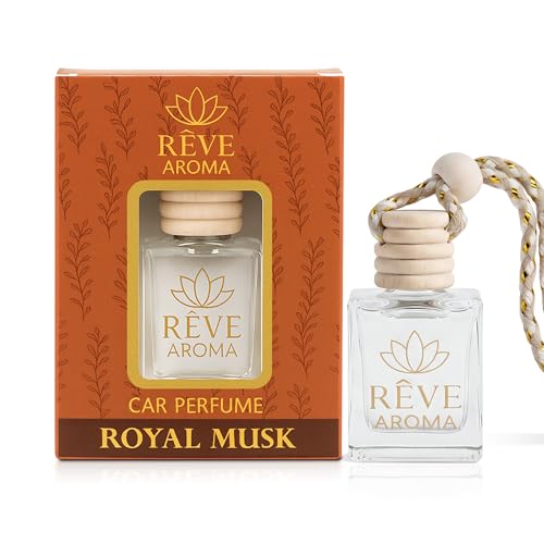 Royal Musk Hanging Car Perfume (10ml) | Premium Musk Car Air Freshener | Long-Lasting Warm Fragrance up to 60 Days | Essential Oil Diffuser (Pack of 1)|B0FT999PG1