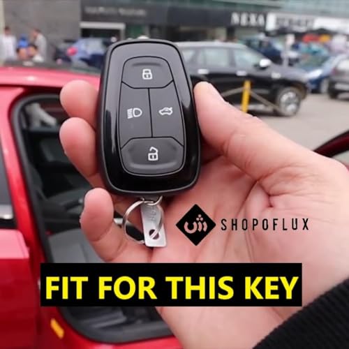 SHOPOFLUX Key Cover Compatible with Tata Nexon | Harrier | Safari | Altroz | Tigor | EV | Punch | Tiago EV Electric 4 Button Smart Key|B0FBMCJSWS