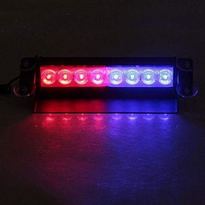 Automaze Red/Blue 8-LED Car Dashboard Strobe Flasher Police Light 3 Modes For All Cars|B07RPFP456