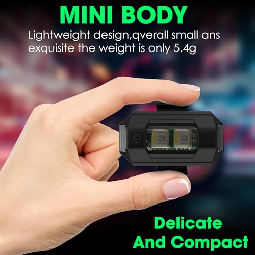 OTO2EYE Pack of 1 Aluminium Airplane Light (7 Colors) Waterproof Universal Warning Signal Blinker Led Strobe Rechargeable Safety Light for Bike Motorcycles Cars Bicycle Drones Helmet|B0DBRLZJHR