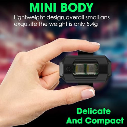 OTO2EYE Pack of 1 Aluminium Airplane Light (7 Colors) Waterproof Universal Warning Signal Blinker Led Strobe Rechargeable Safety Light for Bike Motorcycles Cars Bicycle Drones Helmet|B0DBRLZJHR