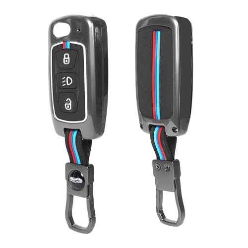 AutoThrill Premium Metal Key Cover Compatible with Tata Tiago | Nexon | Altroz | Safari | Storme | Zest | Bolt | Tigor | Punch | Hexa 3 Button Flip Key|B0DFM64SDP