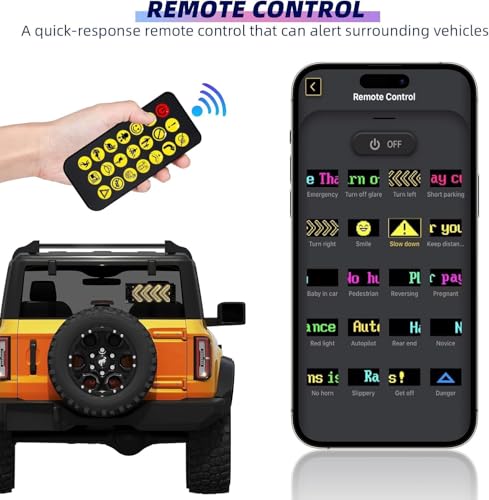 Car LED Sign DIY Programmable Scrolling LED Display 7"x3" USB 5V Matrix Panel, Bluetooth App Control, Custom Text & Animation Light Signs for Store Car Hotel Event Festival|B0FMFTDKPN