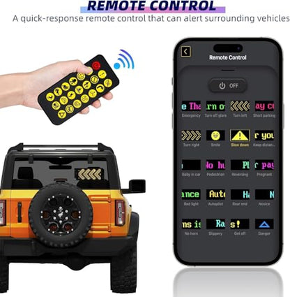 Car LED Sign DIY Programmable Scrolling LED Display 7"x3" USB 5V Matrix Panel, Bluetooth App Control, Custom Text & Animation Light Signs for Store Car Hotel Event Festival|B0FMFTDKPN