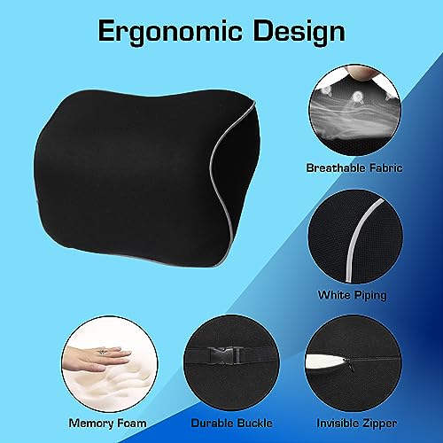 Billebon Car Neck Rest Pillow for Head Rest Memory Foam Neck Support for Car Seat, Office Chair, Car Pillows and Cushions for Head & Neck Support in Travel (Diamond Car Pillow (Set of 1)|B0CB8XPHWD