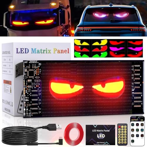 Car LED Sign DIY Programmable Scrolling LED Display 7"x3" USB 5V Matrix Panel, Bluetooth App Control, Custom Text & Animation Light Signs for Store Car Hotel Event Festival|B0FMFTDKPN