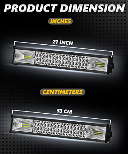 FABTEC Car LED Focus High Power LED Bar Light Spot + Flood Beam CREE LED Fog Light Beam Light Off-Roading for All Cars Bar light [96 LED 21 INCH]|B085NLB4CT