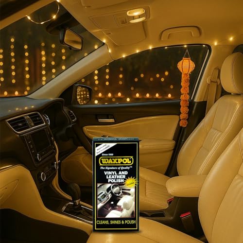 Waxpol Vinyl & Leather High Shine Polish 125 ml for Car & Bike Seats, Dashboard & Leather Accessories|B00DELY2K6