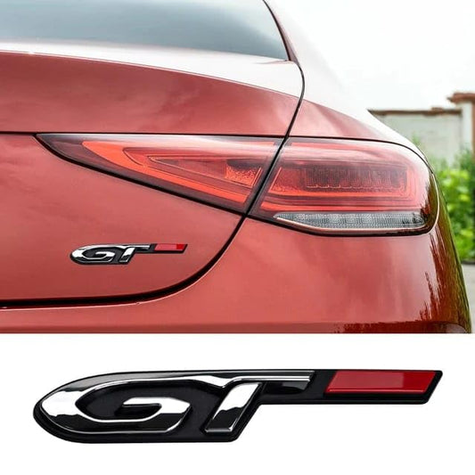 AutoBizarre 3D Raised Silver Black GT Metal Monogram Emblem Badge Sticker for All Cars & Bikes|B0CGJY2X96