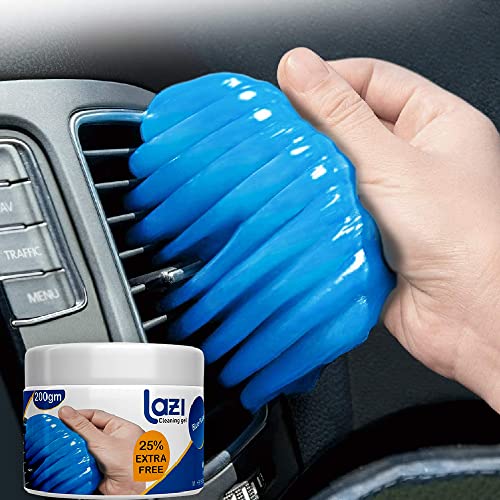 LAZI (Big 200 gm) Multipurpose Car AC Vent Interior Dirt Dust Remover Cleaner Cleaning Gel Jelly Slime Putty Kit Accessory for Car Interior Keyboard Computer Laptop Electronic Gadget Cleaning Kit|B08PDF2PVC