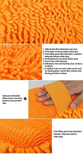 Naivete Car Cleaning Brush Cleaner Tools Microfiber Super Clean Car Windows Cleaning Sponge Chenille Coral Fleece Cloth Towel Car Wash Gloves Auto Washer (Multicolor, 1Pc)|B07GTHCCB2