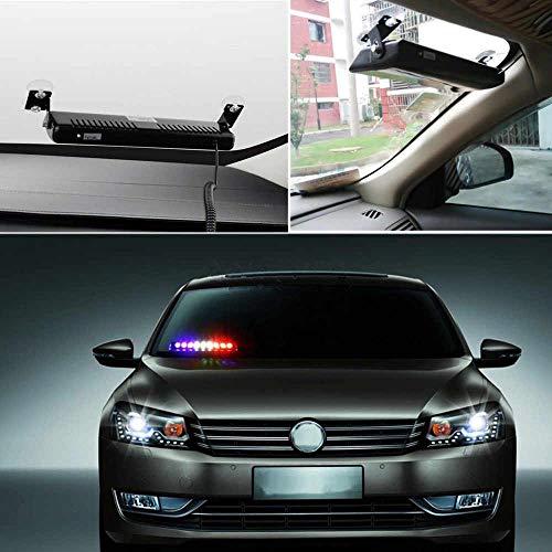 Automaze 12 LED Red Blue Flasher Strobe Light with 14 Flashing Modes for Car Police Emergency Light|B08NF4QXH5