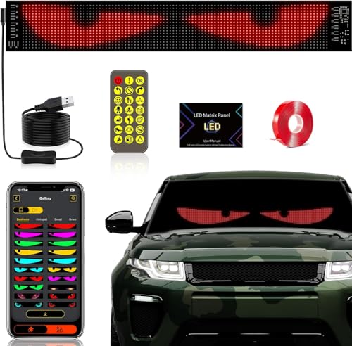 LED Matrix Panel Display 23.42"x4.72" inches, App/Remote Control, Programmable Car Window Screen with Bluetooth|B0FRNCL6XY