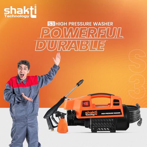 Shakti Technology S3 High Pressure Car Washer Machine 1800 Watts and Pressure 120 Bar for Cleaning Car, Bike & Home (S3)|B0BBWJFK5C