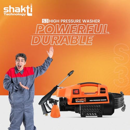 Shakti Technology S3 High Pressure Car Washer Machine 1800 Watts and Pressure 120 Bar for Cleaning Car, Bike & Home (S3)|B0BBWJFK5C