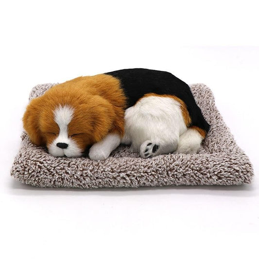 Sleeping Cute Dog Toy for Car Dashboard and Home Decor Car Interior Decoration Dog Decor Abs Sleeping Toy Auto Dashboard Ornaments Sleeping Dog On Carpet (Size: 15 cm)|B0FTWDDBBP