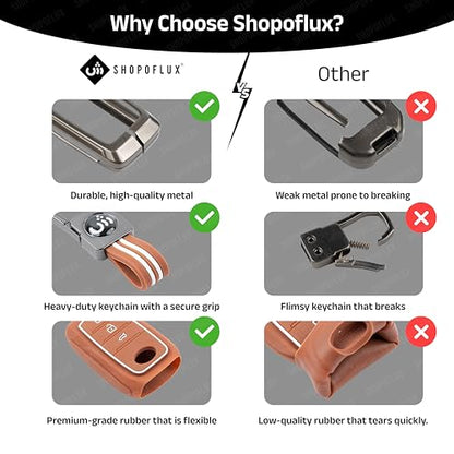 SHOPOFLUX Key Cover Compatible with Tata Nexon | Harrier | Safari | Altroz | Tigor | EV | Punch | Tiago EV Electric 4 Button Smart Key|B0FBMCJSWS