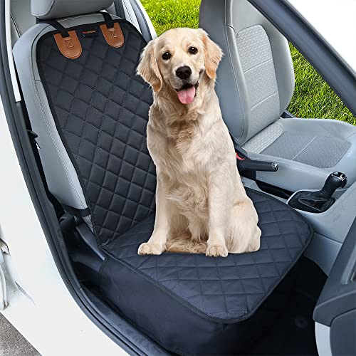 Paw Jamboree Oxford Fabric Car Front Seat Covers for Dogs Scratch-Proof Pet Car Seat Cover Non-Slip Car Seat Protector for Dogs Bucket Seat Cover, Black|B09ZL47XDQ