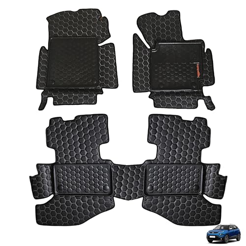 Amazon Basics 8D Premium Car Floor Mats for Tata Punch (All Variants | MT/at | 2024 & Older) | Custom Fit | Waterproof| TPE | Black|B0F5PT51W6