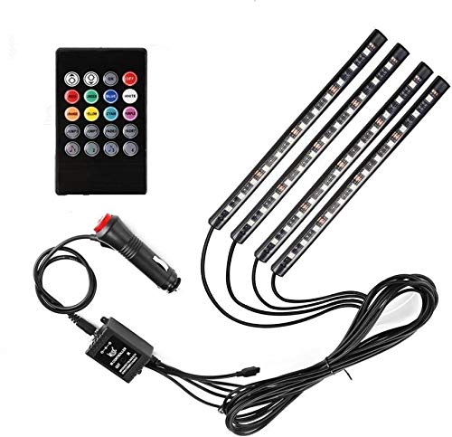 AutoBizarre 12 LED Multicolor Music Controlled Sound Activated for Car Interior Atmosphere Light (Works with All Cars)|B086PL2Q8T