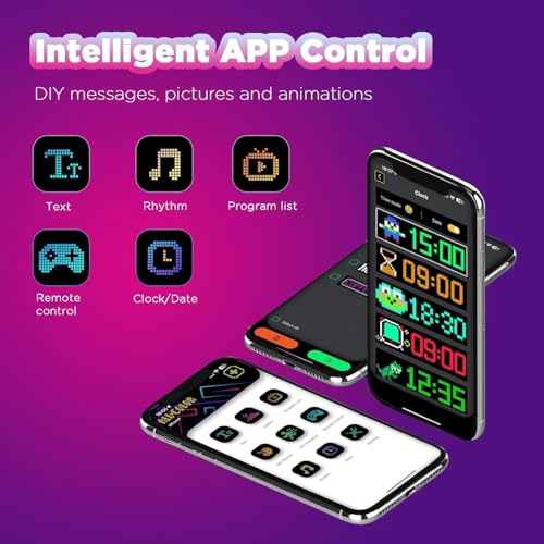 Car LED Sign DIY Programmable Scrolling LED Display 7"x3" USB 5V Matrix Panel, Bluetooth App Control, Custom Text & Animation Light Signs for Store Car Hotel Event Festival|B0FMFTDKPN