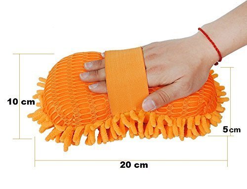 Naivete Car Cleaning Brush Cleaner Tools Microfiber Super Clean Car Windows Cleaning Sponge Chenille Coral Fleece Cloth Towel Car Wash Gloves Auto Washer (Multicolor, 1Pc)|B07GTHCCB2
