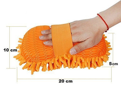 Naivete Car Cleaning Brush Cleaner Tools Microfiber Super Clean Car Windows Cleaning Sponge Chenille Coral Fleece Cloth Towel Car Wash Gloves Auto Washer (Multicolor, 1Pc)|B07GTHCCB2