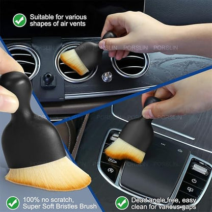 Porslin 5 Pcs Microfiber Car Duster Kit - Extendable Long Handle Car Cleaning Accessories - Interior & Exterior Detailing Brush Set - Scratch & Lint Free,Perfect for Cars,SUVs,Motorcycles,Home,Grey|B0D5D29R1B