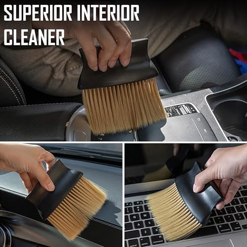 Porslin 5 Pcs Microfiber Car Duster Kit - Extendable Long Handle Car Cleaning Accessories - Interior & Exterior Detailing Brush Set - Scratch & Lint Free,Perfect for Cars,SUVs,Motorcycles,Home,Grey|B0D5D29R1B