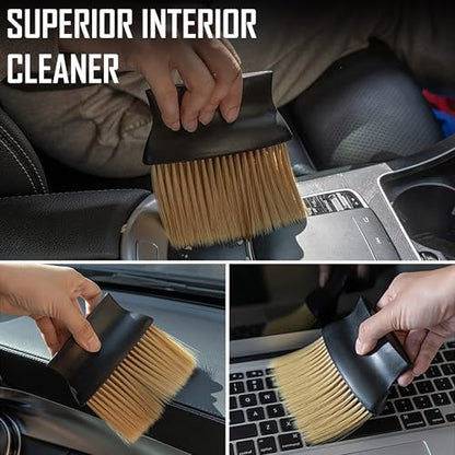 Porslin 5 Pcs Microfiber Car Duster Kit - Extendable Long Handle Car Cleaning Accessories - Interior & Exterior Detailing Brush Set - Scratch & Lint Free,Perfect for Cars,SUVs,Motorcycles,Home,Grey|B0D5D29R1B