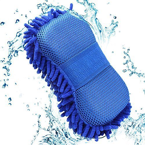 Naivete Car Cleaning Brush Cleaner Tools Microfiber Super Clean Car Windows Cleaning Sponge Chenille Coral Fleece Cloth Towel Car Wash Gloves Auto Washer (Multicolor, 1Pc)|B07GTHCCB2