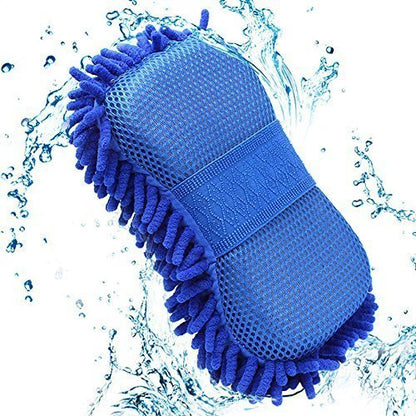 Naivete Car Cleaning Brush Cleaner Tools Microfiber Super Clean Car Windows Cleaning Sponge Chenille Coral Fleece Cloth Towel Car Wash Gloves Auto Washer (Multicolor, 1Pc)|B07GTHCCB2