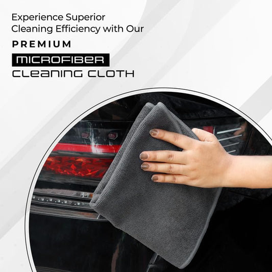 Robustt Microfiber Cloth (Grey, Pack of 4) 40x40 cms - 350 GSM Thick Lint & Streak-Free Multipurpose Cloth - Automotive Microfibre Towel for Car Bike Cleaning Polishing Washing & Detailing|B0D6FZD6J7