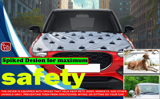 Car Protection Cover from Dogs, Pets and Animal Dustproof Car Body Cover Dog Protection for Bonnet with Spikes Compatible with All Cars Universal Size|B0DYFBK6B3